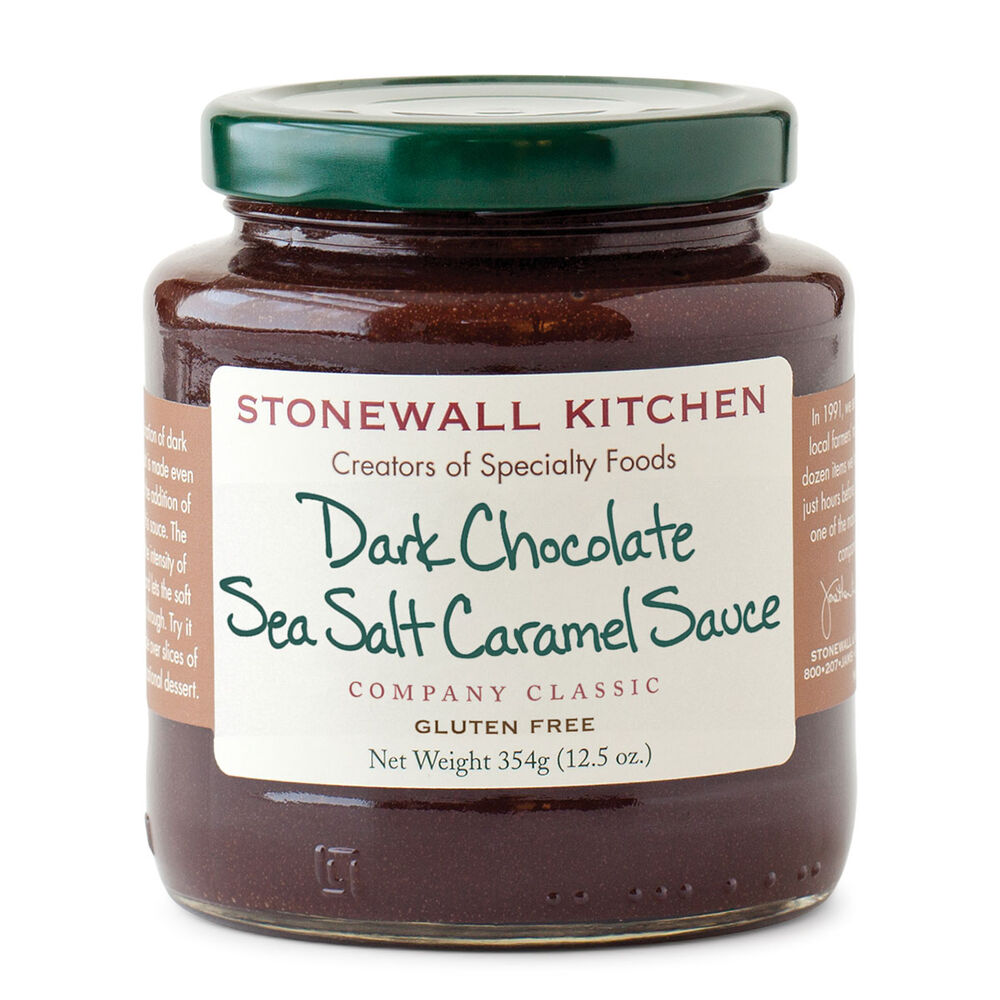 Salsa de caramelo con sal marina y chocolate amargo de Stonewall Kitchen