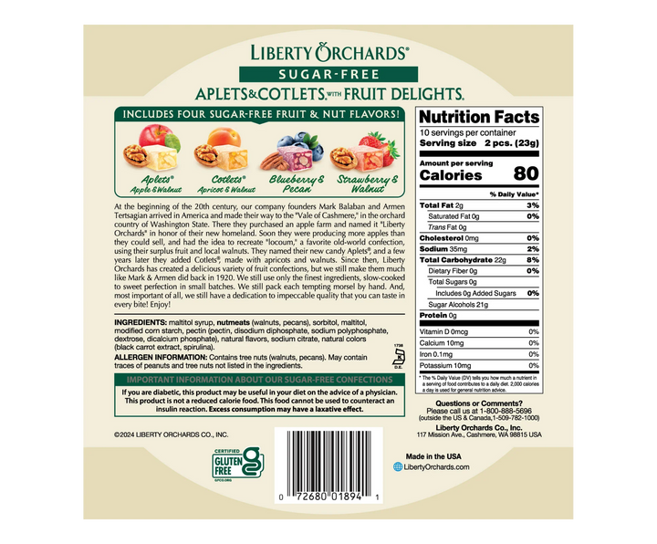 Liberty Orchards - Sugar-Free Aplets & Cotlets