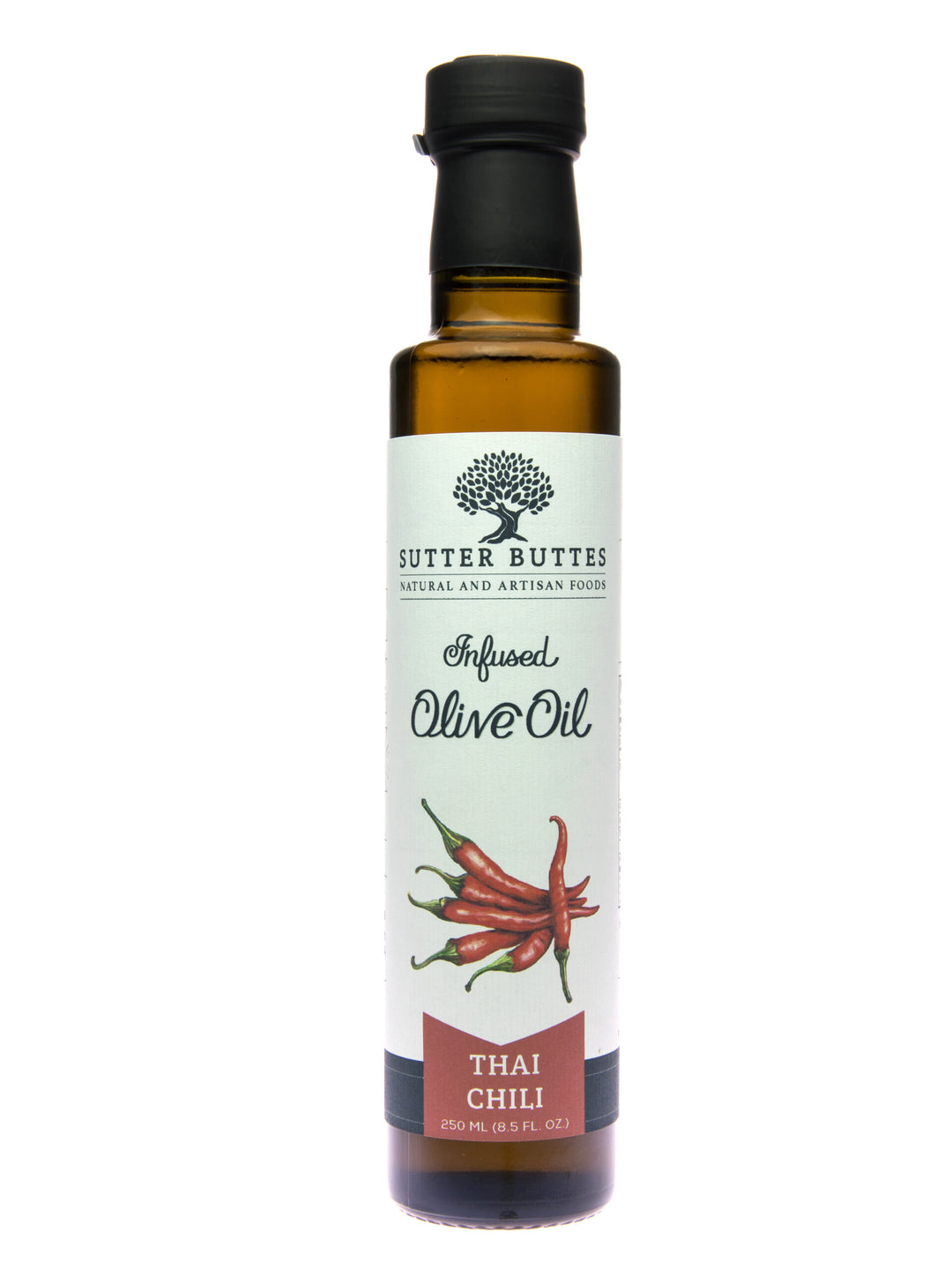 Aceite de oliva con infusión de chile tailandés de Sutter Buttes