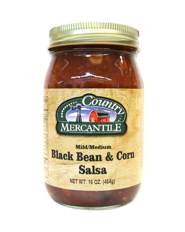 Country Mercantile - Salsa de maíz y frijoles negros de sabor suave/medio