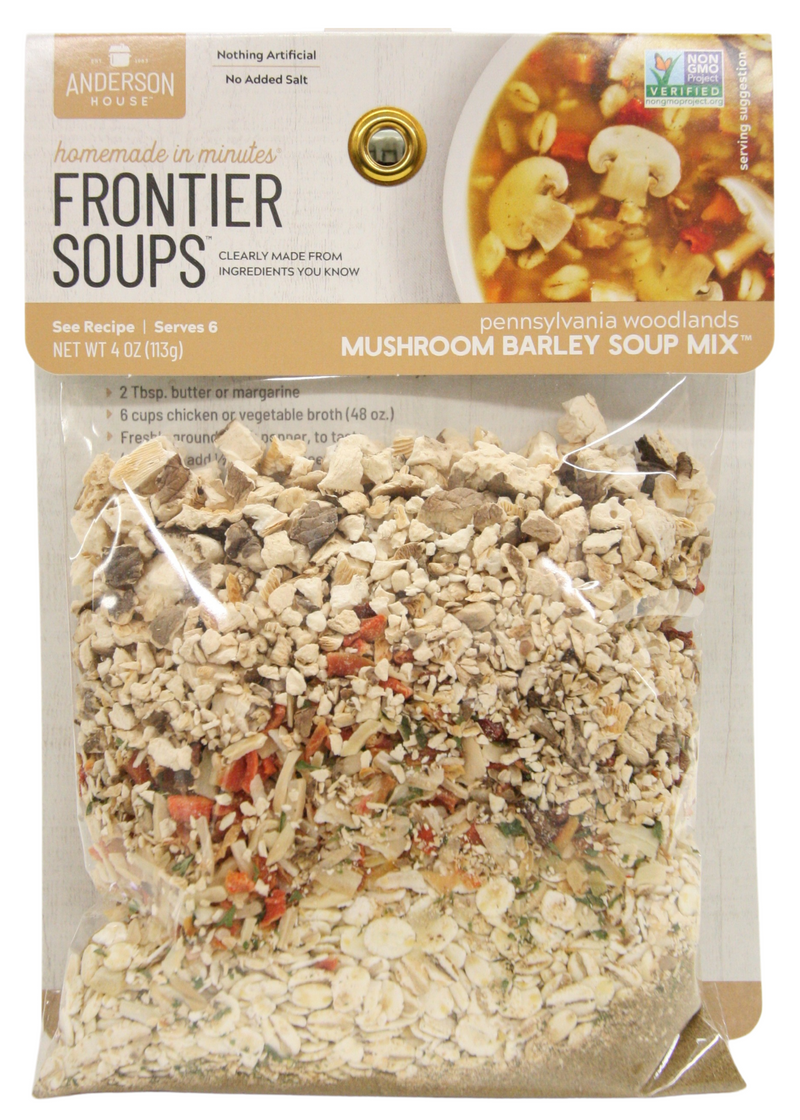 Anderson House Frontier Soups Pennsylvania Woodlands Mushroom Barley Soup Mix