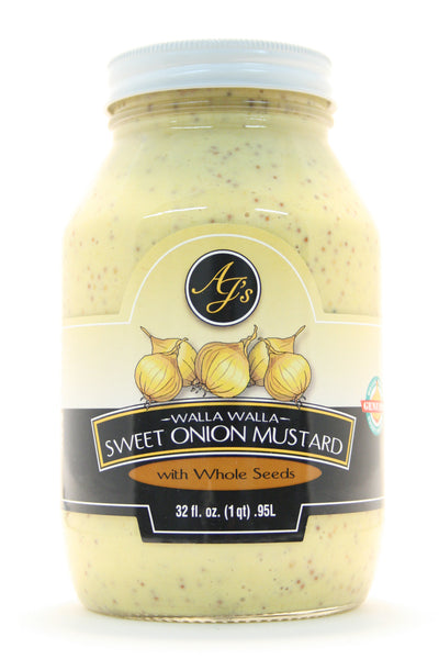 AJ's Walla Walla Sweet Onion Mustard with Whole Seeds 32 oz.