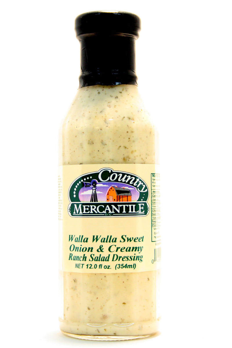 Country Mercantile Walla Walla Sweet Onion & Creamy Ranch Salad Dressing - Net Wt. 12 oz.