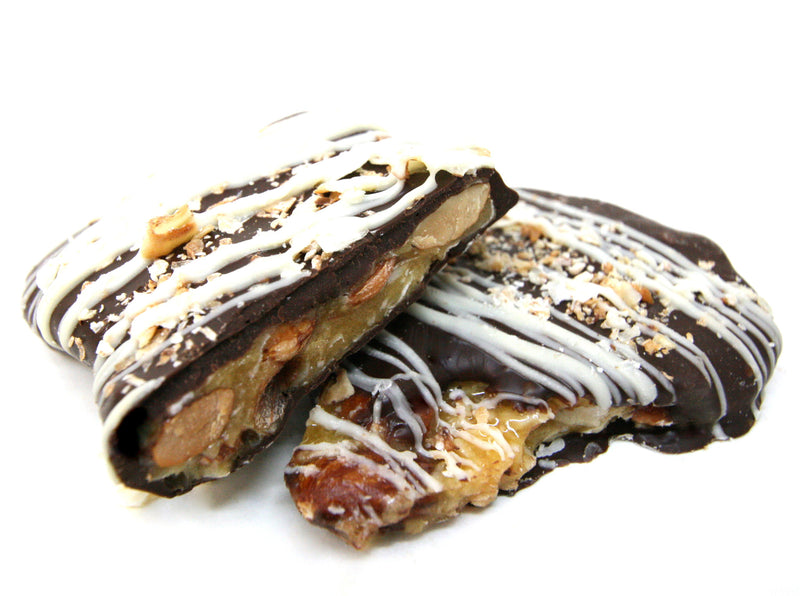 Dark Chocolate Dipped Coconut Almond Brittle