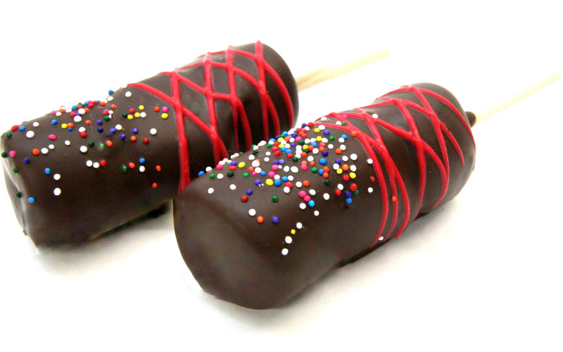 Dark Chocolate Dipped Marshmallows on a Stick