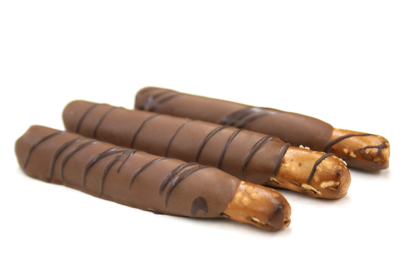 Milk Chocolate & Caramel Dipped Pretzels