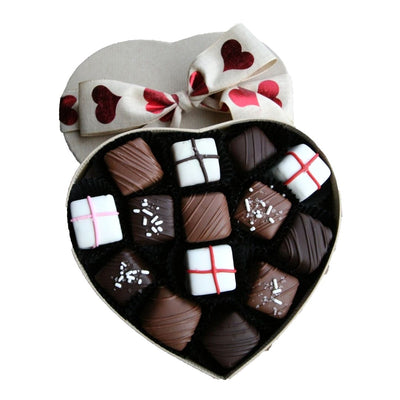 Assorted Chocolate Caramels in Heart-Shaped Box