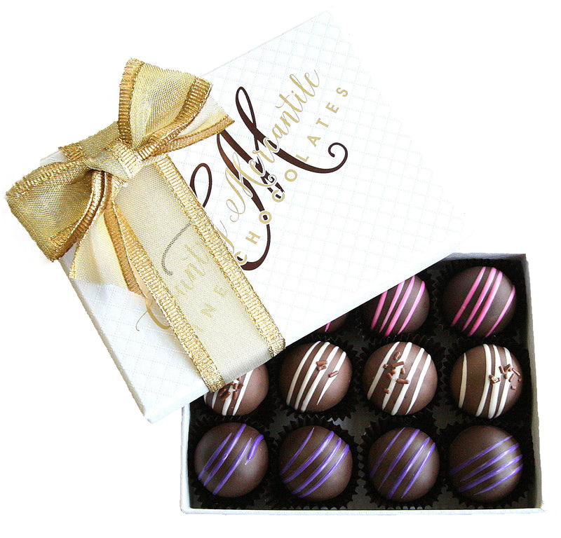 12 pc. Milk & Dark Chocolate Truffles Assortment Box