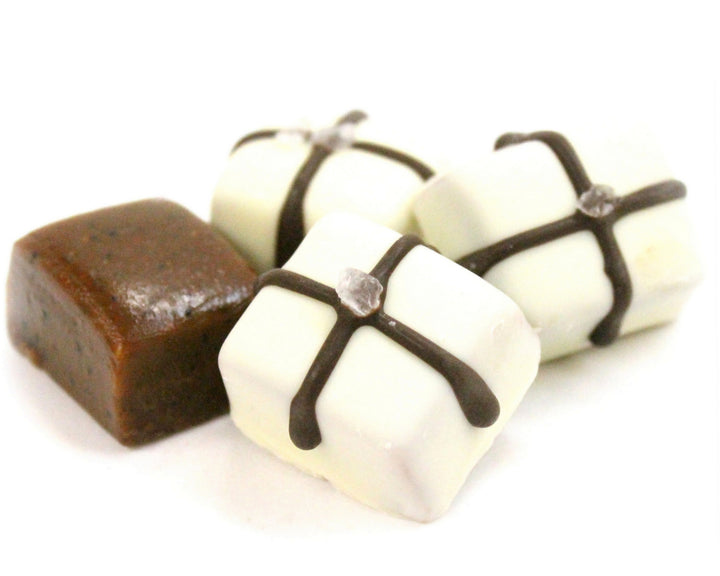 Caramelos de chocolate blanco y sal marina